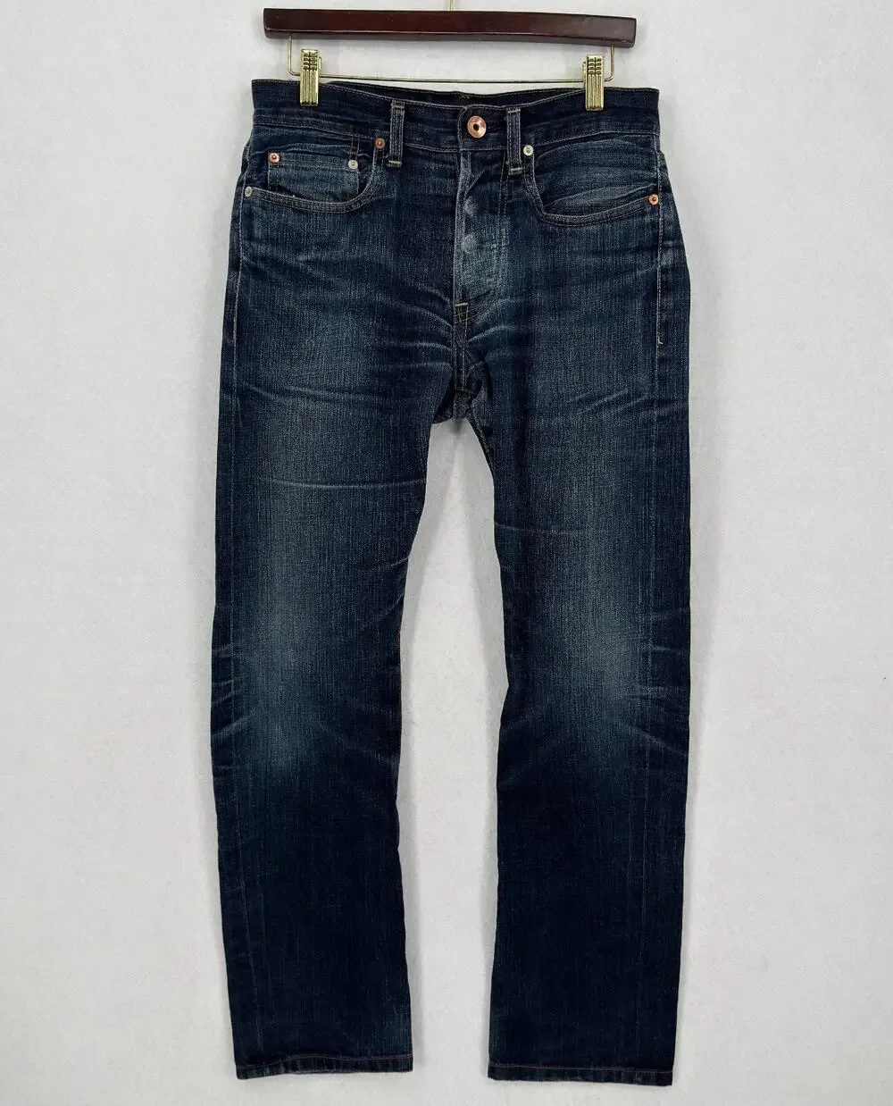 Schaeffer's Garment Hotel Premium Mens Raw Blue Denim Straight Leg Jeans